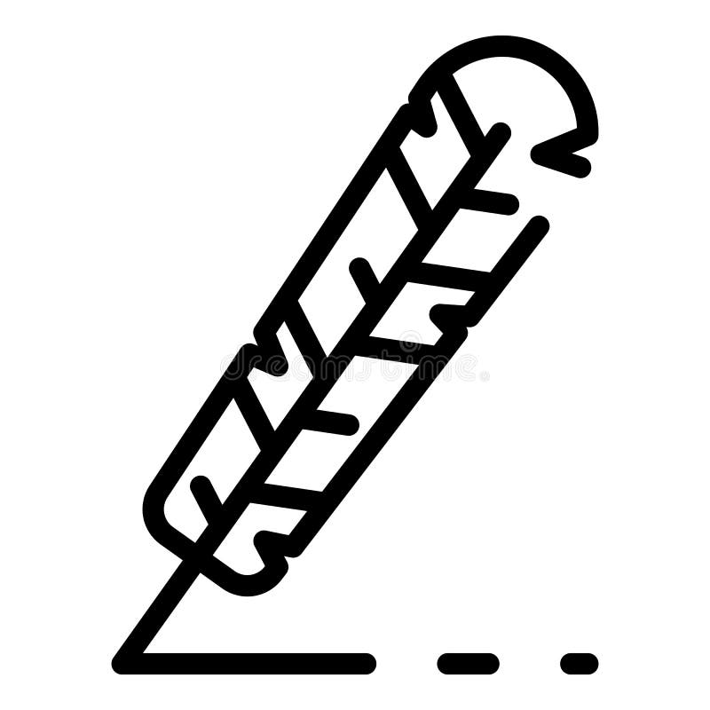 Feather writing icon, outline style royalty free illustration