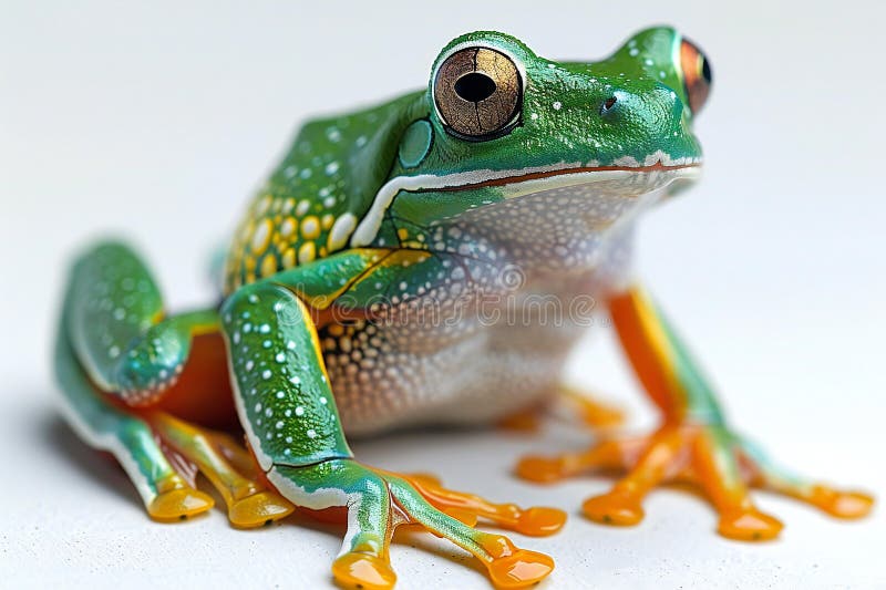 Illustration of Featuring a elephant tree frog on a white background, high quality, high resolution. This illustration is generated with the use of an AI.
