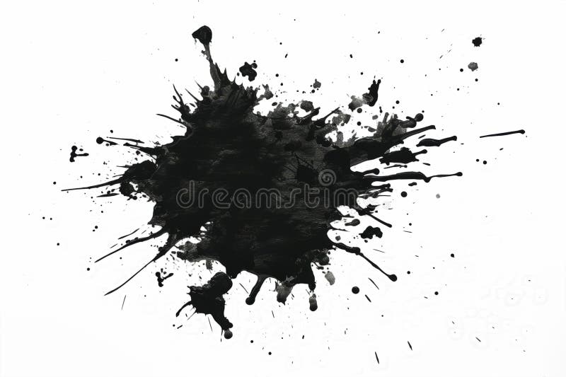 Featuring grunge-style inkblots, creating an abstract. Generative Ai On a white background AI generated