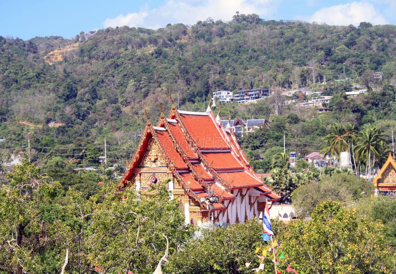 13 Februari 2019, Wat Chalong, Phuket, Thailand fotografering för bildbyråer 13 Februari 2019, Wat Chalong, Phuket, Thailand fotografering för bildbyråer