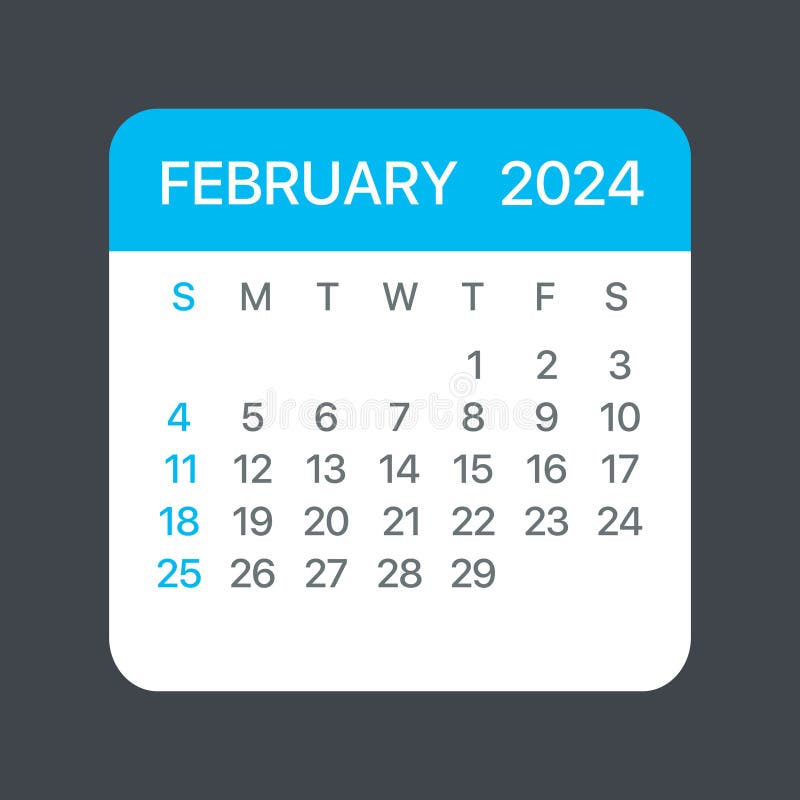 February 2024 Template, Calendar 2024 Design Vector, Planner Layout