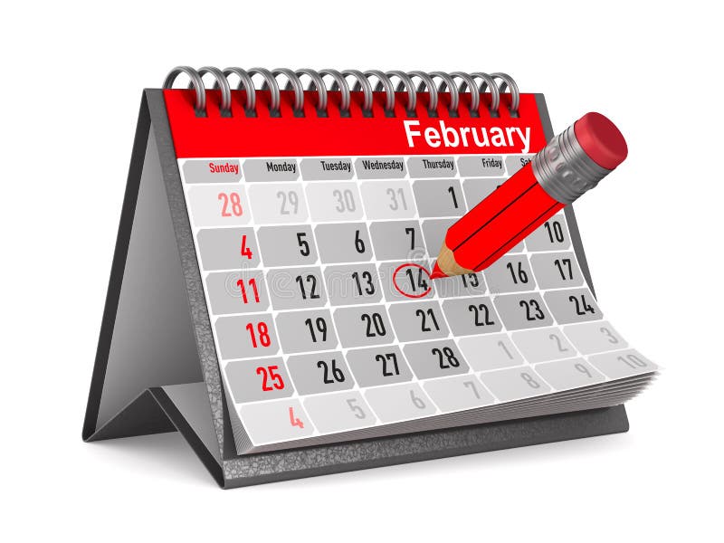 14 february. Calendar on white background. Isolated 3D illustration vector illustration 14 february. Calendar on white background. Isolated 3D illustration vector illustration