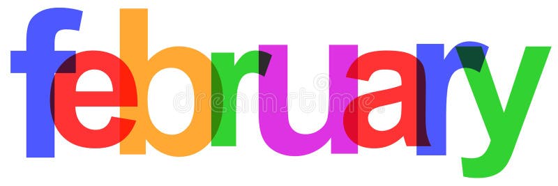 Colorful February Word Stock Illustration Illustration Of Font 156028069