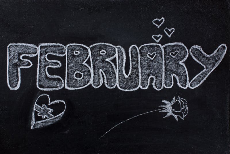 February handwritten on Blackboard