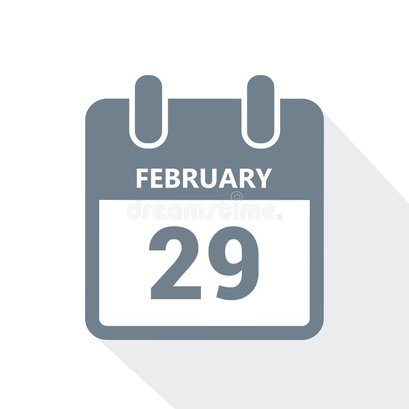 29 February 2020 in the Leap Year Calendar Stock Vector Illustration