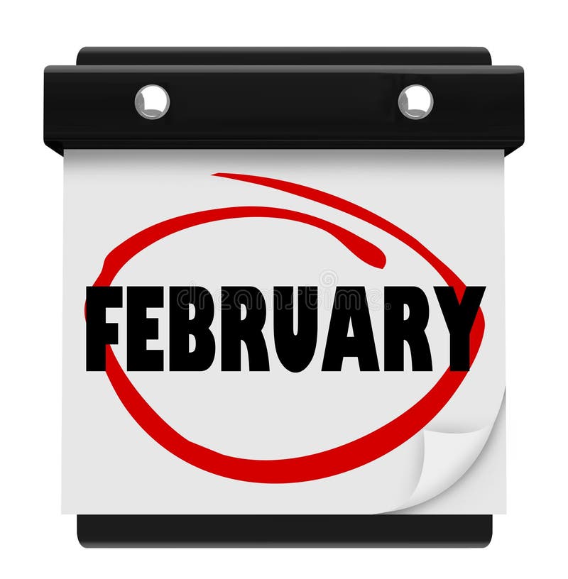 February Month Word Wall Calendar Remember Schedule vector illustration February Month Word Wall Calendar Remember Schedule vector illustration