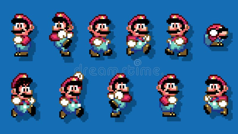 Set of Fire Mario Moves, Art of Super Mario World Classic Video Game, Pixel  Design Vector Illustration Editorial Photo - Illustration of nintendo,  motion: 213002321