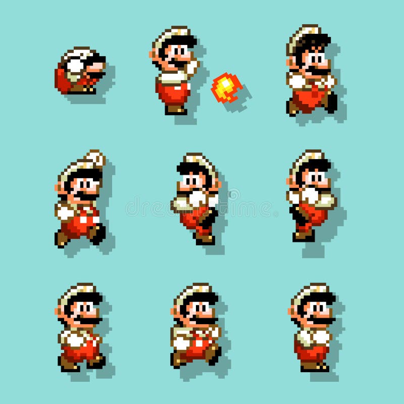 Set of Fire Mario Moves, Art of Super Mario World Classic Video Game, Pixel  Design Vector Illustration Editorial Photo - Illustration of nintendo,  motion: 213002321