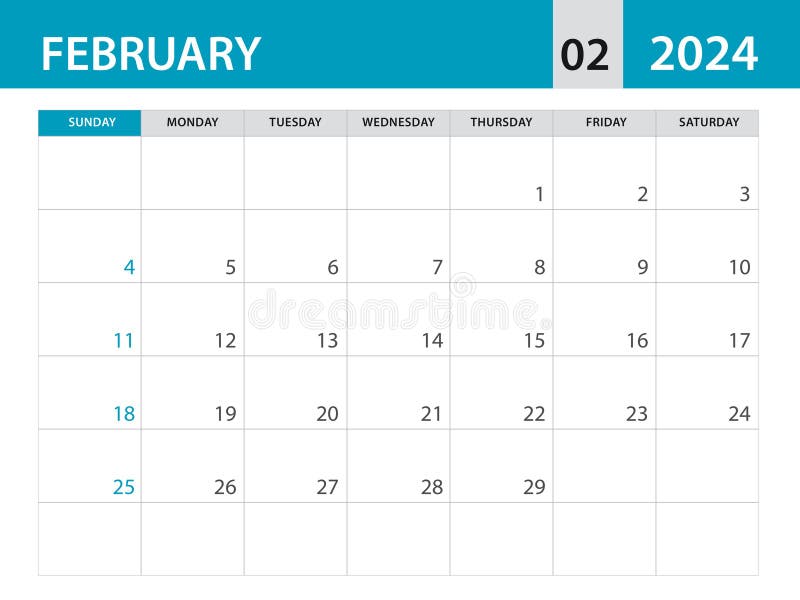 February 2024 Template Calendar 2024 Template Vector, Planner Monthly