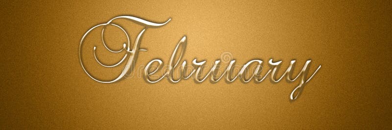 February text title for month background design stock illustration