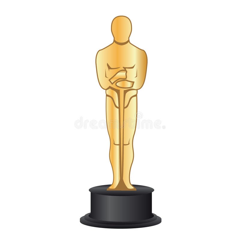 February 19, 2018: Vector illustration of a gold figurine Oscar. stock illustration February 19, 2018: Vector illustration of a gold figurine Oscar. stock illustration