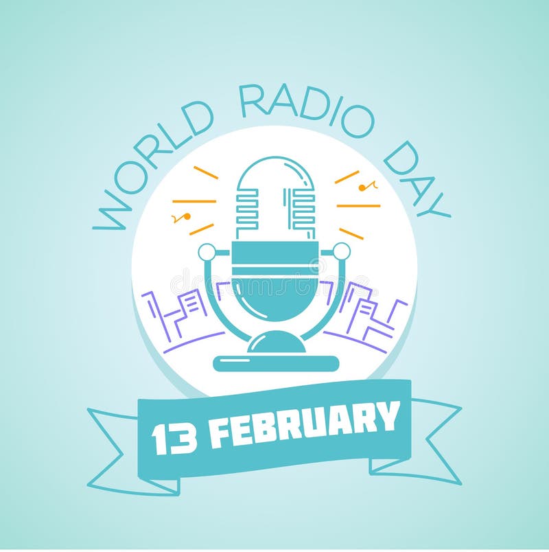 13 February World Radio Day royalty free illustration 13 February World Radio Day royalty free illustration