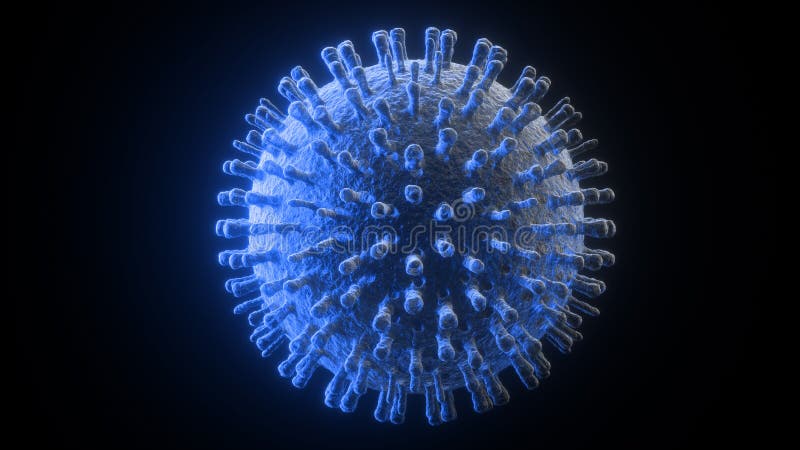 Fechamento da ilustração 3d do vírus da corona em fundo preto