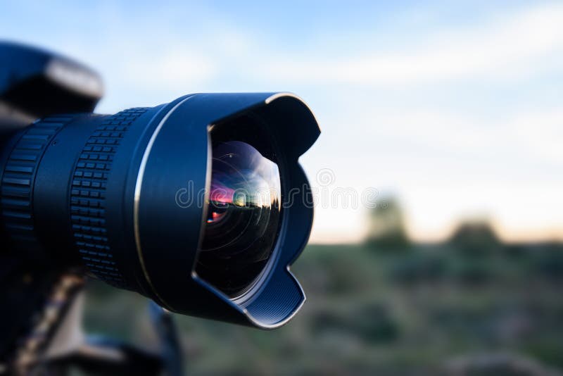 Close up Fisheye camera lens on DSLR. Close up Fisheye camera lens on DSLR