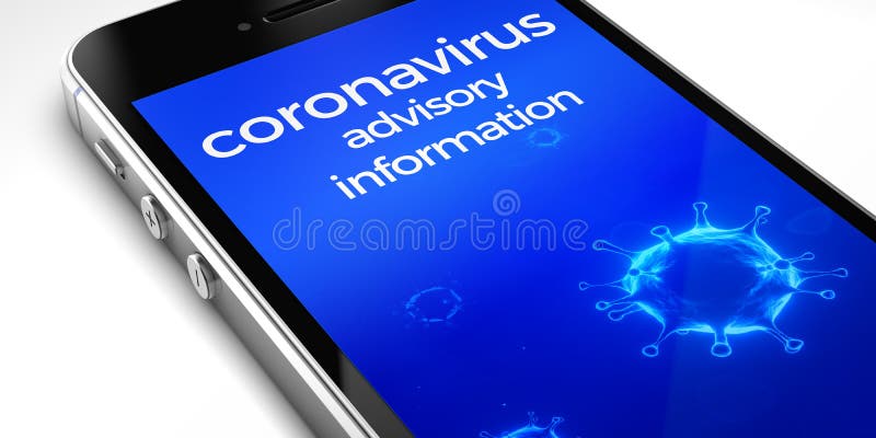 Fechar um telefone celular com uma página de informações de vírus corona exibida