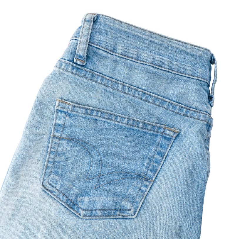 Feche acima da sarja de Nimes azul Jean no fundo branco fotos de stock royalty free Feche acima da sarja de Nimes azul Jean no fundo branco fotos de stock royalty free