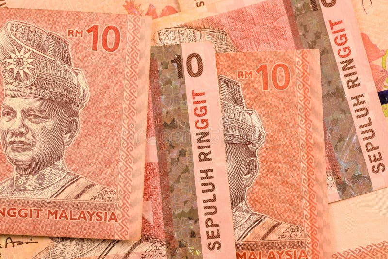 Feche a nota de moeda do Malásia Ringgit MYR fotografia de stock royalty free