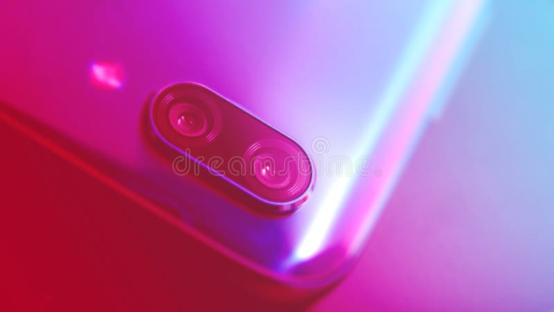 Close up of a mobile phone camera, flash and sensors. Close up of a mobile phone camera, flash and sensors