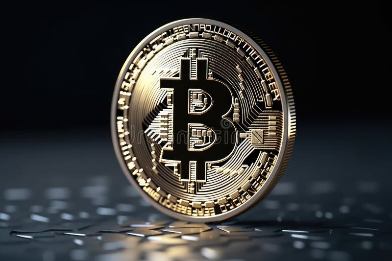 Fecho de uma moeda de ouro em fundo preto foto de stock royalty free