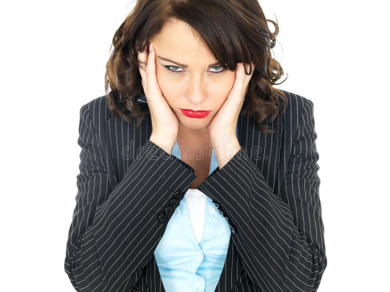 Fed Up Young Business Woman aburrido imagen de archivo libre de regalías Fed Up Young Business Woman aburrido imagen de archivo libre de regalías