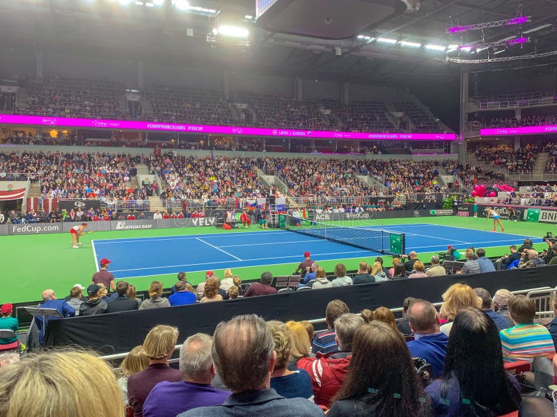 FEDCUP BNP Paribas, de Wereldbeker van Groep II van de Tenniswereld Eerste Rond spel stock afbeelding FEDCUP BNP Paribas, de Wereldbeker van Groep II van de Tenniswereld Eerste Rond spel stock afbeelding