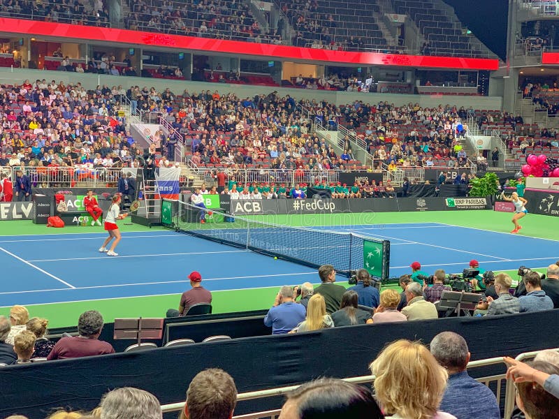 FEDCUP BNP Paribas, de Wereldbeker van Groep II van de Tenniswereld Eerste Rond spel stock fotografie FEDCUP BNP Paribas, de Wereldbeker van Groep II van de Tenniswereld Eerste Rond spel stock fotografie