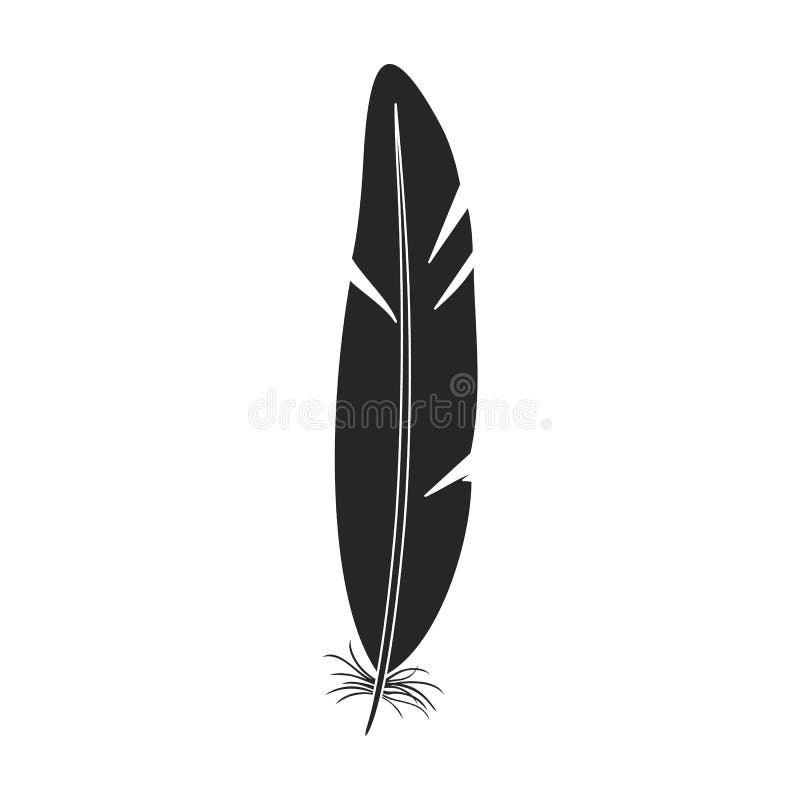 ein Feder schwarz Silhouette isoliert Vektor, Vogel Feder Clip Art
