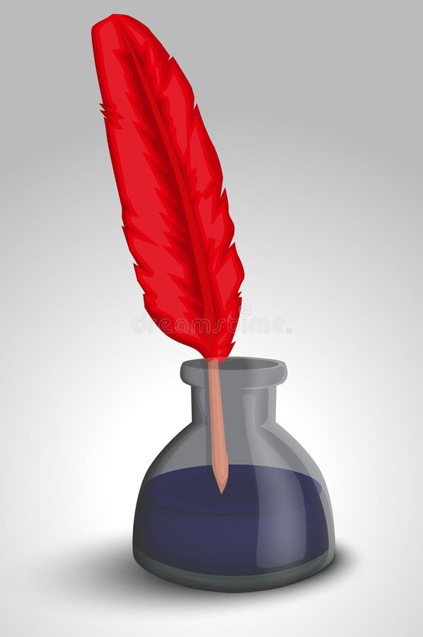 Feder- und Tintenflasche vektor abbildung