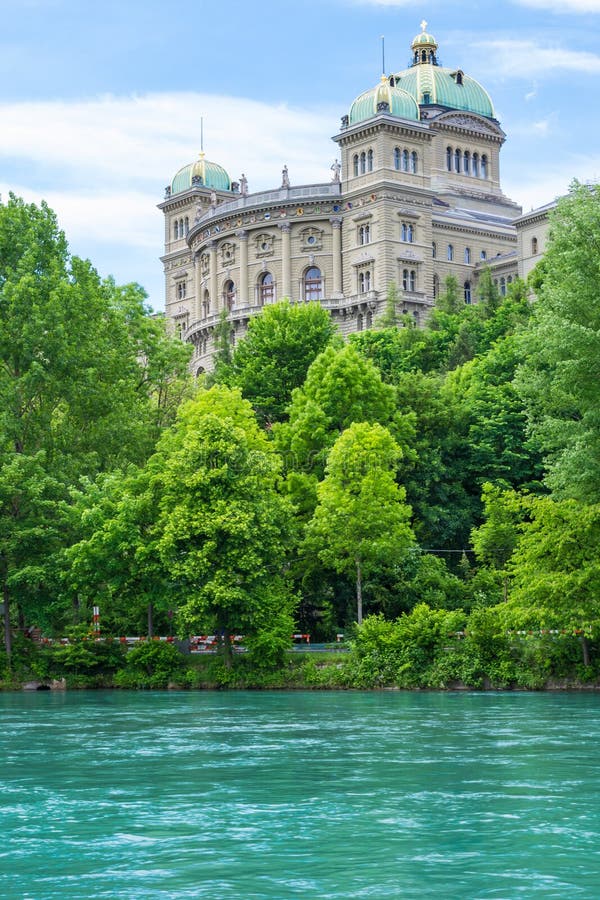 Part of the Parliament Building Swiss, Bern, Switzerland. Aare River. Part of the Parliament Building Swiss, Bern, Switzerland. Aare River