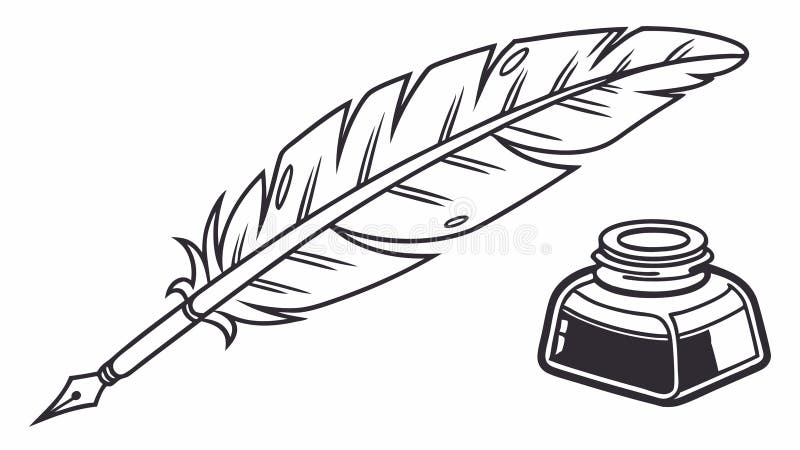 Federstift und Tintenflasche Illustration Vintage Schriftvintage Vektordesign Generative AI vektor abbildung