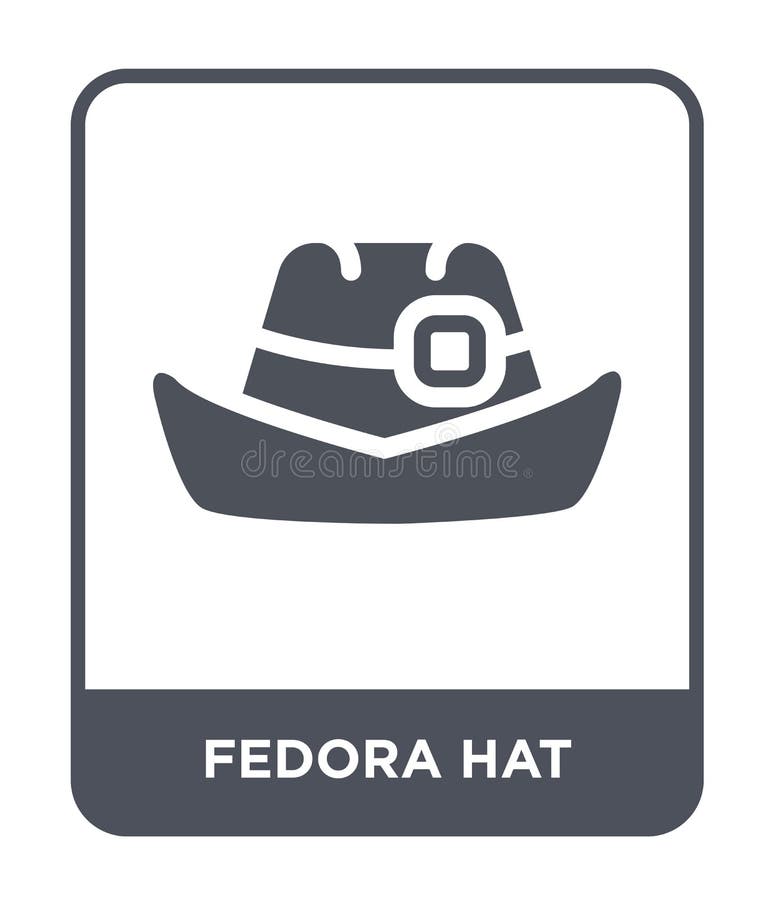 Fedora Hat Icon in Trendy Design Style. Fedora Hat Icon Isolated on White Background Stock