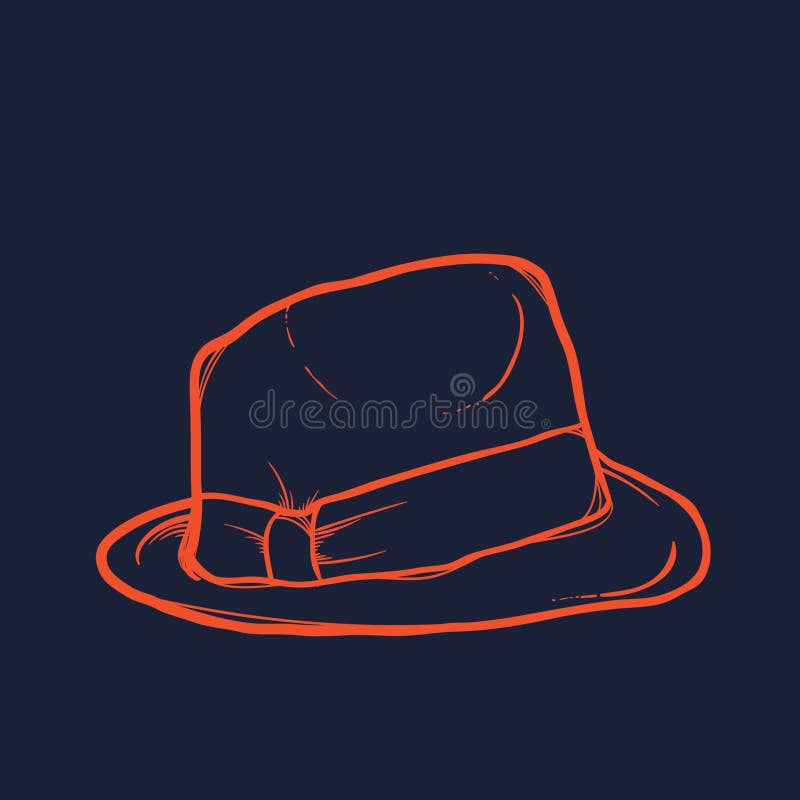 Fedora Hat Vector Icon Isolated on White Background. Outline, Thin Line Fedora Hat Icon for