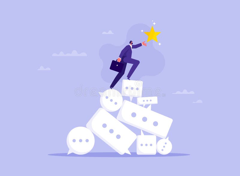 Feedback and comment for success concept vector illustration