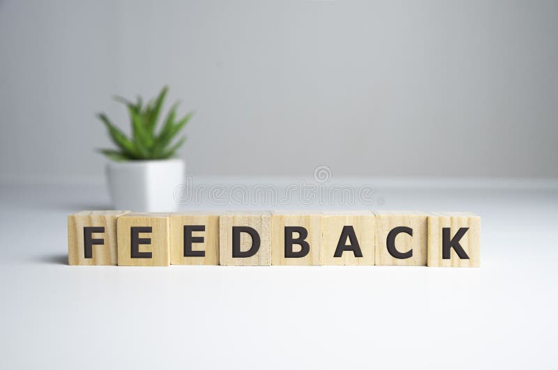 FEEDBACK Word Made with Building Blocks on White Background Stock Image -  Image of five, feedback: 173994543