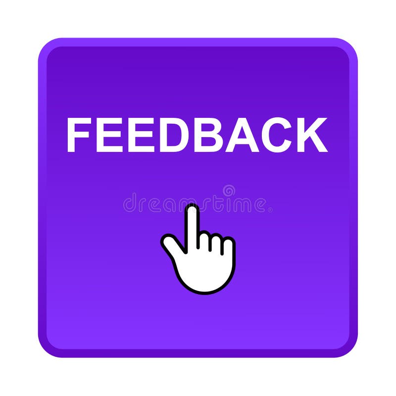 Simple vector illustration of purple feedback web button on white background. Simple vector illustration of purple feedback web button on white background