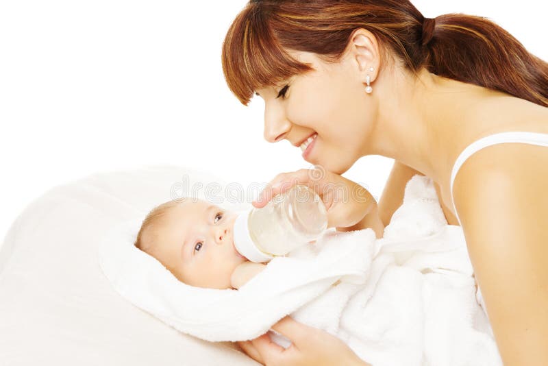 Feeding Baby. Newborn eating milk from bottle. royalty free stock photos Feeding Baby. Newborn eating milk from bottle. royalty free stock photos