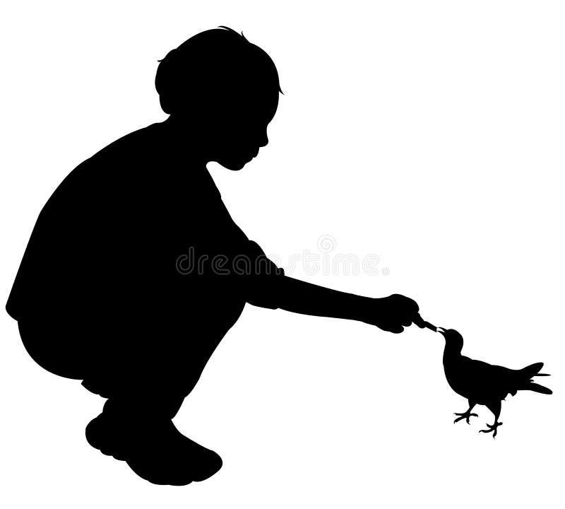 Feeding the bird vector illustration Feeding the bird vector illustration