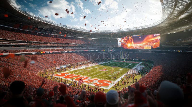 Feel the Energy, Experience the Thrill of a Football Stadium Crowd stock illustration