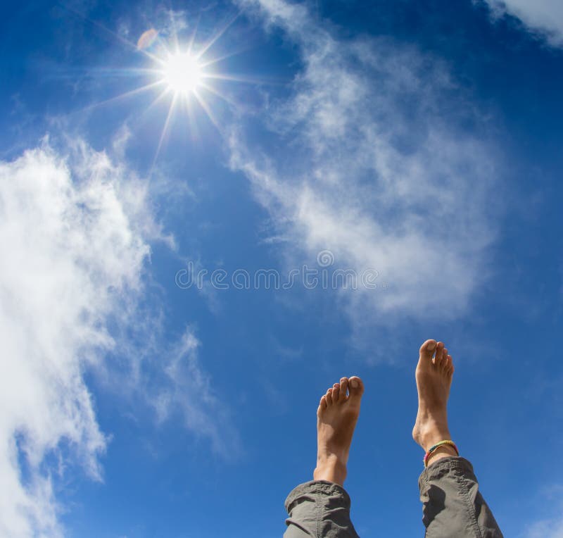 Feeling Relaxed and Letting the Bare Feet Air Stock Photo - Image of ...