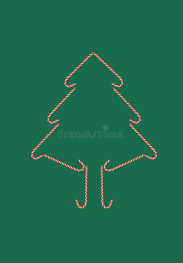 Feestelijke het suikergoed groene achtergrond van de kerstboomprentbriefkaar vector illustratie Feestelijke het suikergoed groene achtergrond van de kerstboomprentbriefkaar vector illustratie