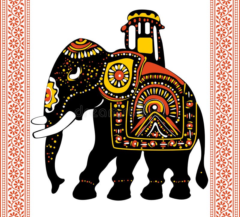 Vector of Festive indian elephant. Vector of Festive indian elephant