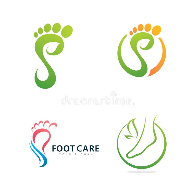 Feet Care Logo Design Vector. Feet Massaging Symbol Stock Vector