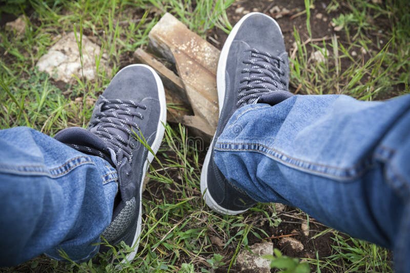 Feet on the ground stock photo. Image of view, selfie 95015816