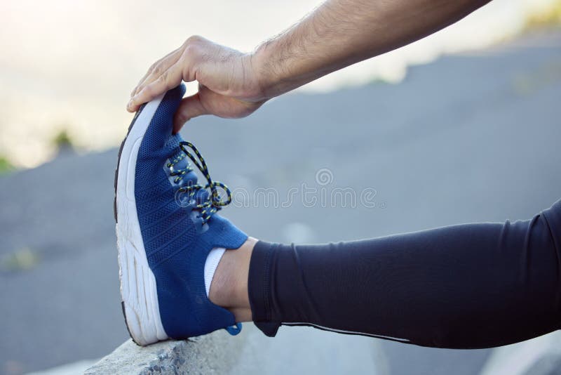 These Feet Have Run Many Miles. an Unrecognisable Man Standing Alone