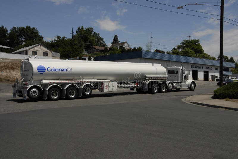 Lewiston /Idaho /USA- 24 May 2016_75 feet long oil transportation truck. Lewiston /Idaho /USA- 24 May 2016_75 feet long oil transportation truck