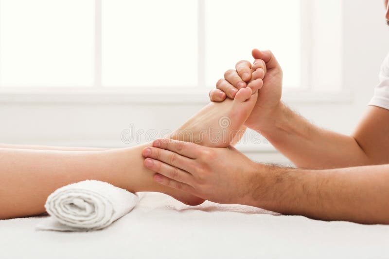 Feet Massage Closeup Acupressure Stock Image Image Of Fingernail