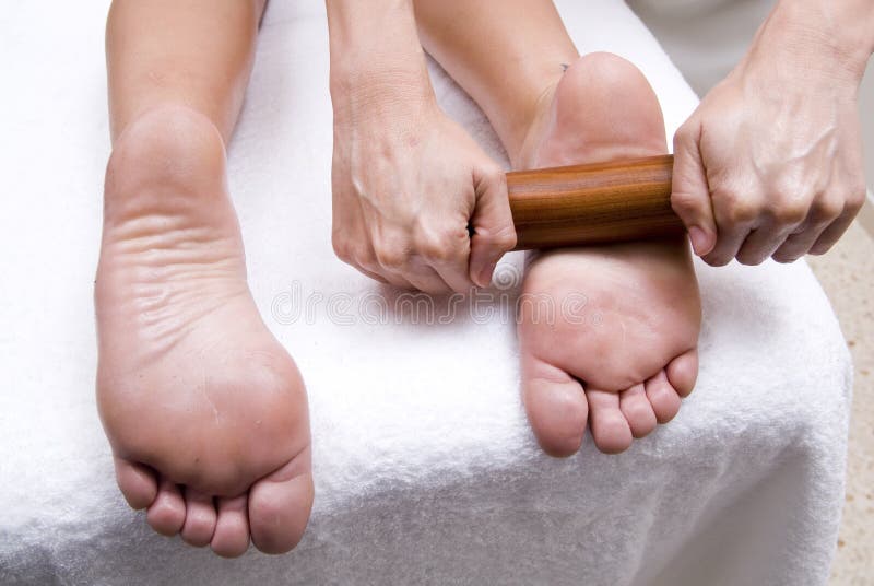 Feet massage to relax with a woman