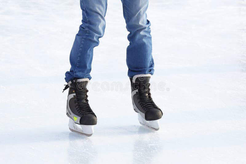 Feet of People Skating on the Ice Rink Stock Image Image of boot