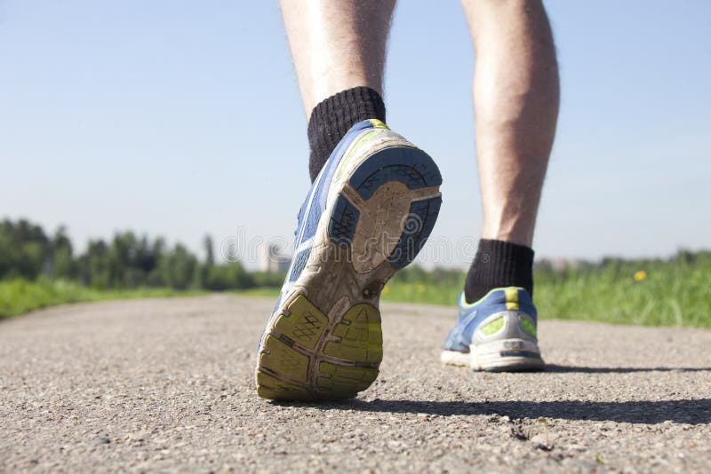 Feet in Running Shoes, Closeup Stock Image Image of outside, sport 72015443