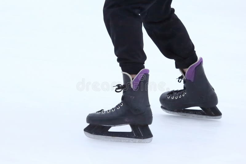 Feet Skating on the Ice Rink Stock Photo Image of feet, athletic